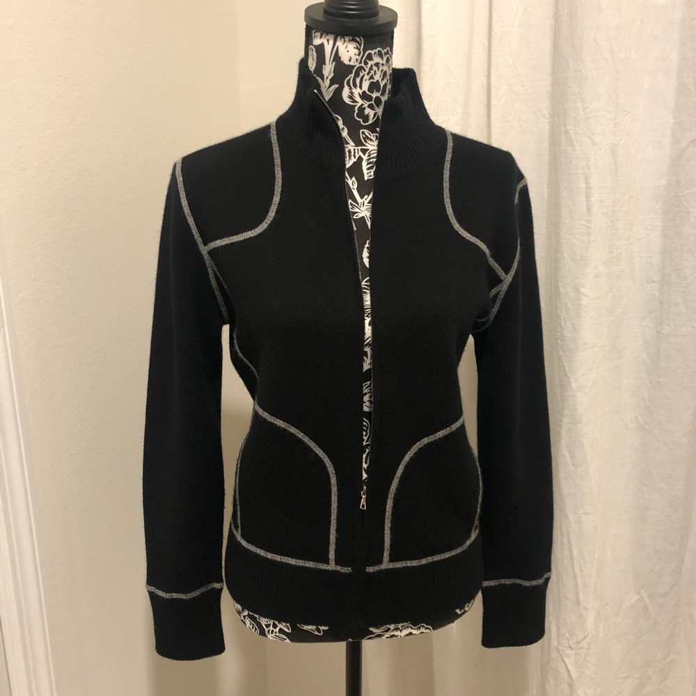 100% cashmere Neiman Marcus zip sweater